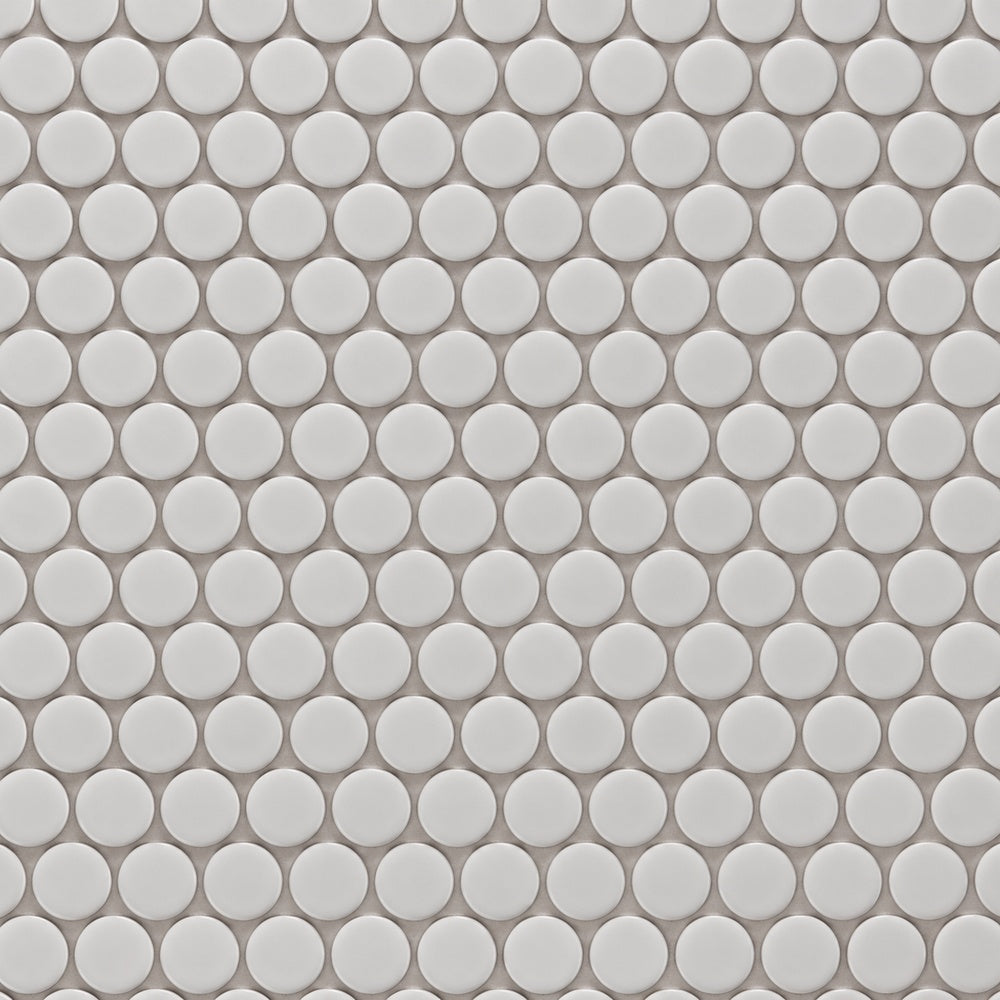 Ono Light Grey 11.5x12.25 Matte Porcelain Mosaic Tile — installed close-up