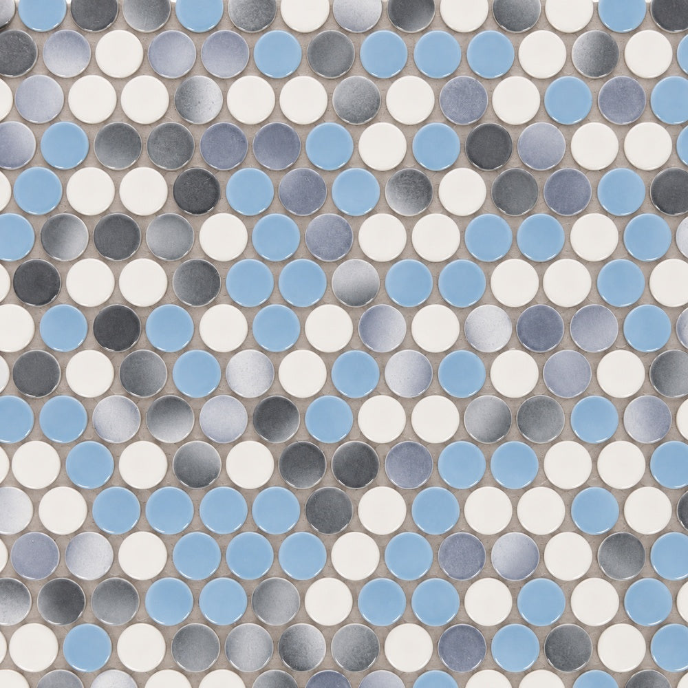 Ono Sky 11.5x12.25 Porcelain Mosaic Tile — installed close-up