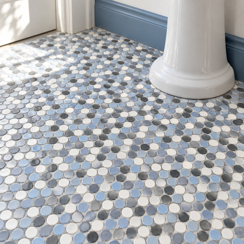 Ono Sky 11.5x12.25 Porcelain Mosaic Tile — generated installation scene