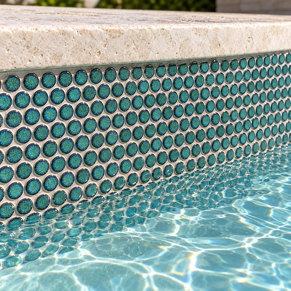 Ono Turquoise 11.5x11.5 Porcelain Mosaic Tile — generated installation scene