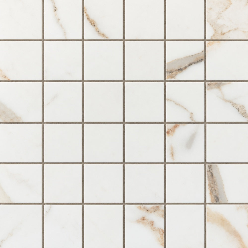 Primara Or Matte Mosaic 12x12 Porcelain Tile installed close-up