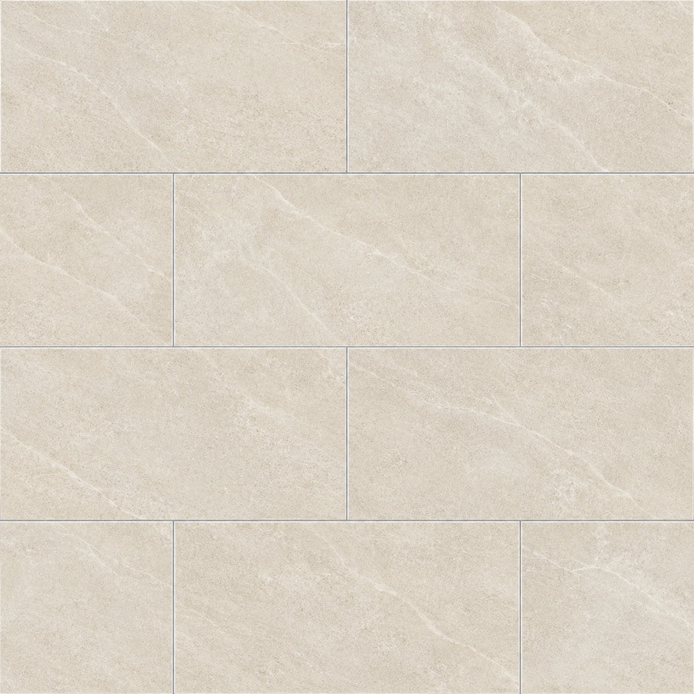 Rivora Beige 12x24 Porcelain Tile Matte installed tile close-up