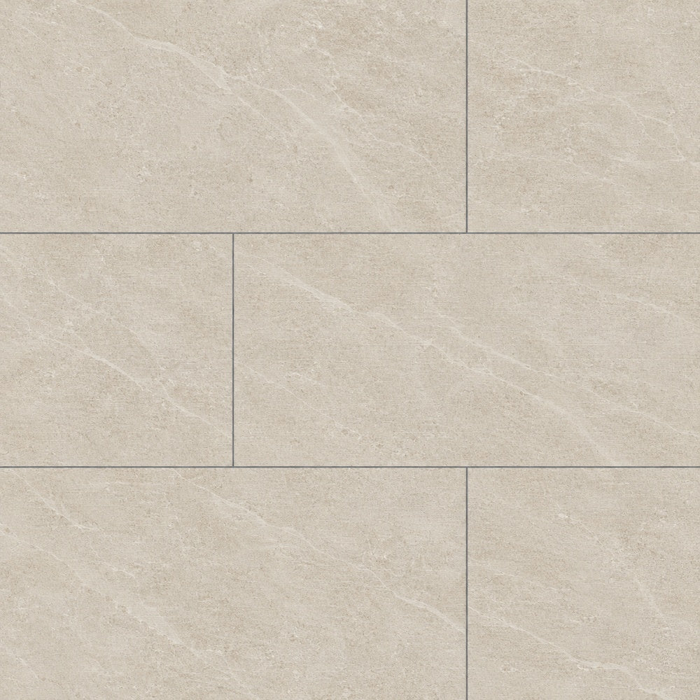 Rivora Rigato Beige 24x48 Porcelain Tile Matte large-format installed close-up
