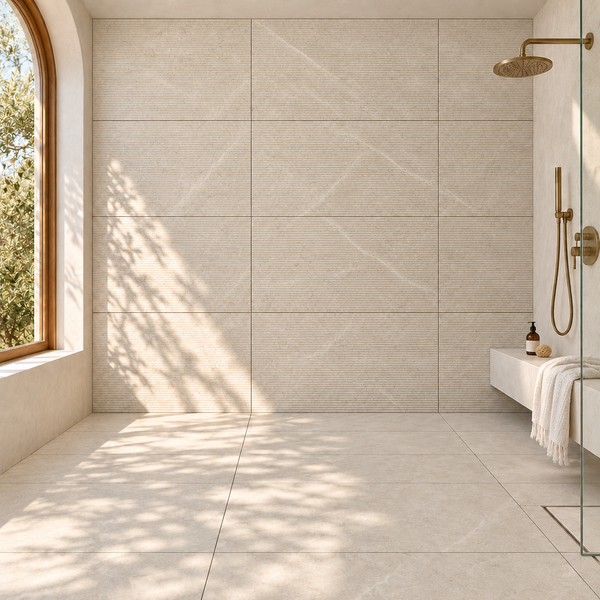 Rivora Rigato Beige 24x48 Porcelain Tile Matte