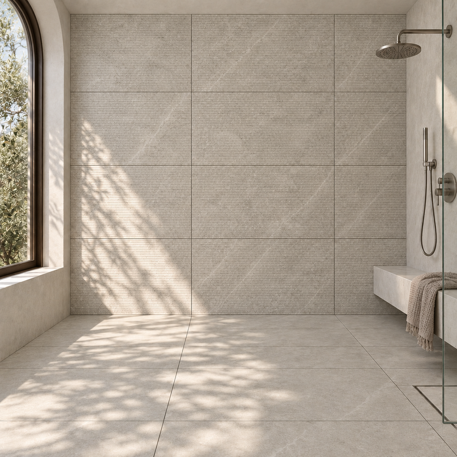 Rivora Rigato Gris 24x48 Porcelain Tile Matte