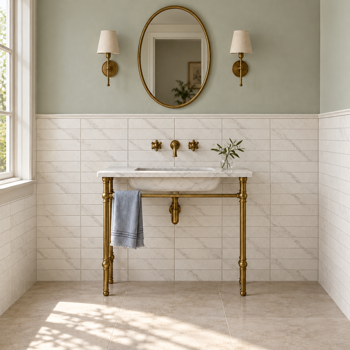 seda bianco 3x12 bathroom