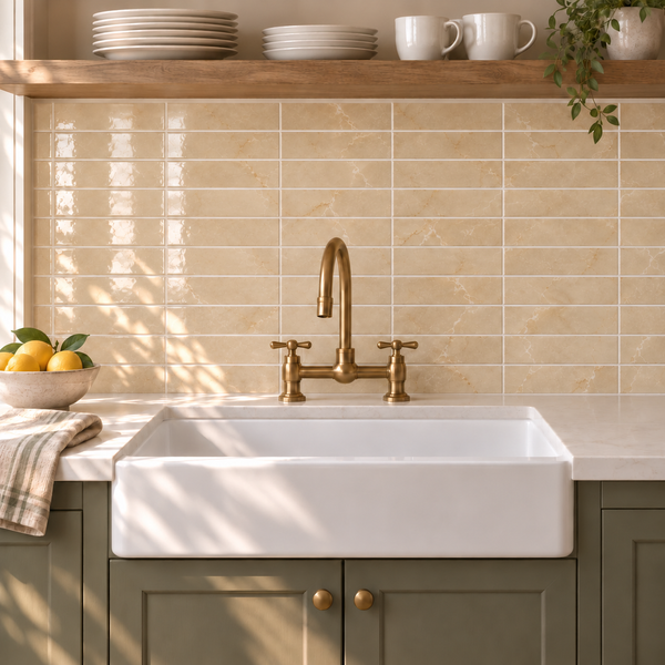 Seda Crema 2x8 Matte Ceramic Tile
