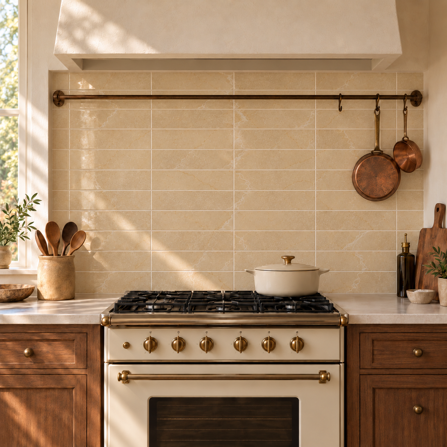 Seda Crema 3x12 Ceramic Tile Glossy/Matte