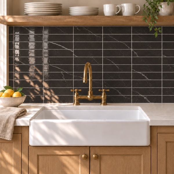 Seda Nero 2x8 Matte Ceramic Tile