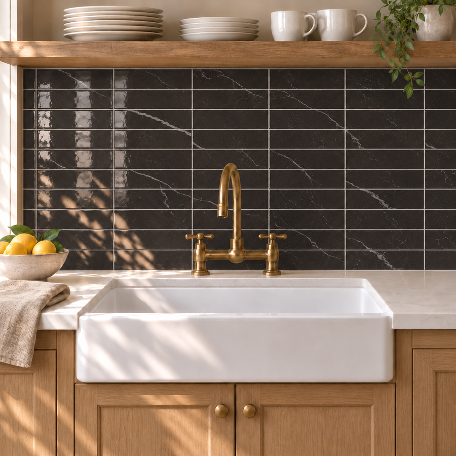 Seda Nero 2x8 Matte Ceramic Tile