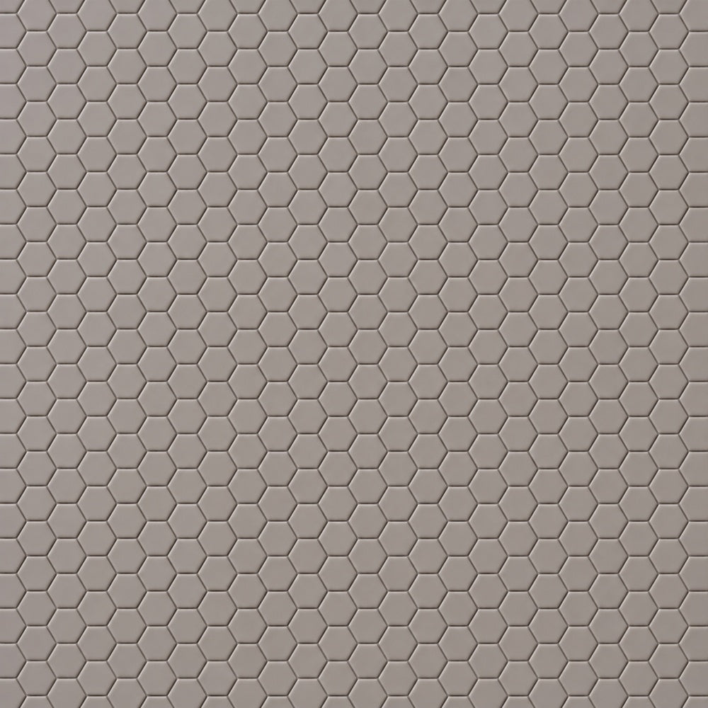 Simple Gray 1" Hexagon Ceramic Mosaic Matte close-up