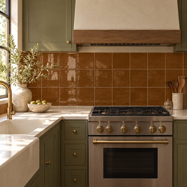 Solenne Caramel 6x6 Porcelain Tile Glossy