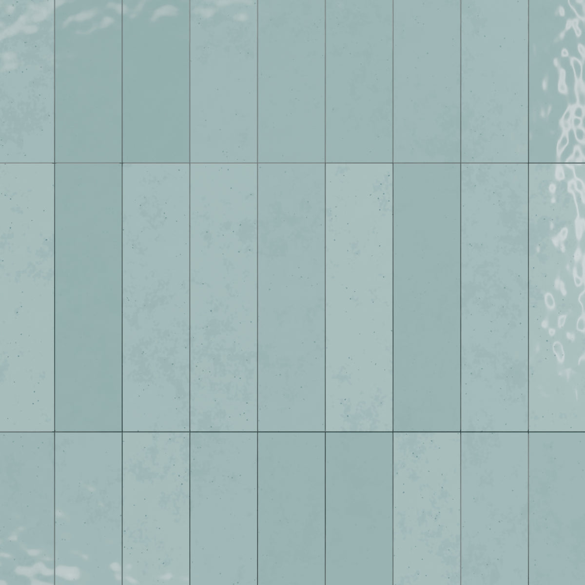 Souk Agua 2.8x11 Bright Porcelain Tile — installed close-up