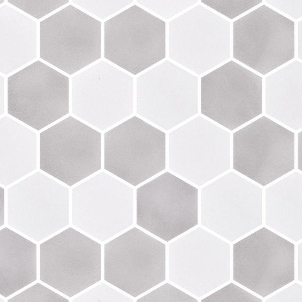Stonecraft XL Soft 11.25x11.25 Glass Hexagon Mosaic Tile installed close-up