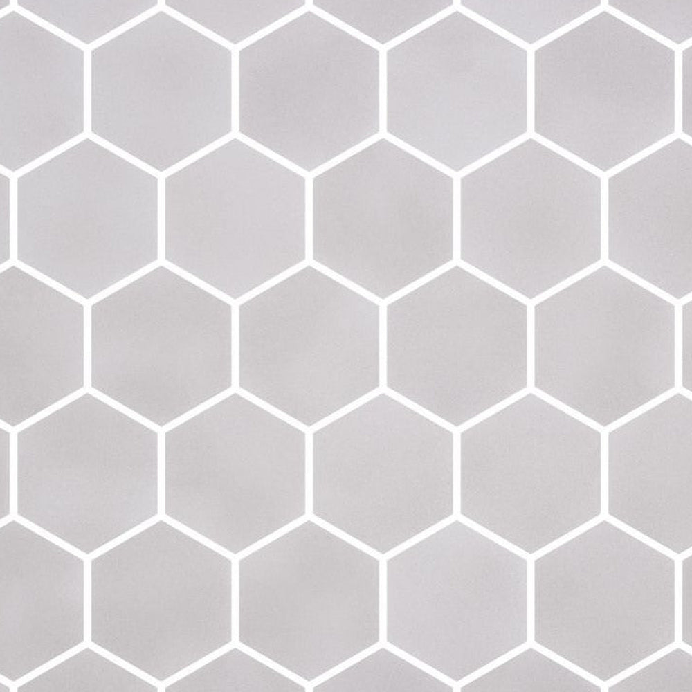 Stonecraft XL Gainsboro 11.25x11.25 Glass Hexagon Mosaic Tile installed close-up