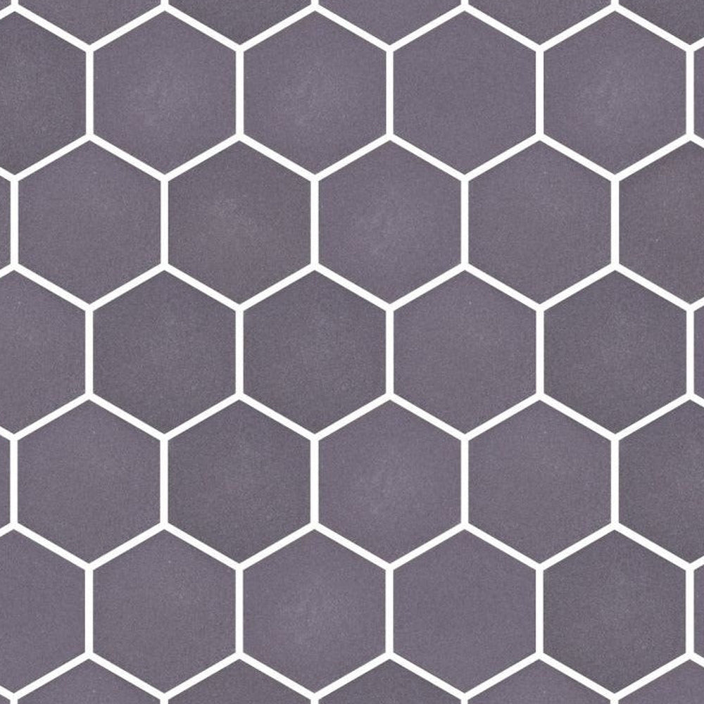 Stonecraft XL Gray 11.25x11.25 Glass Hexagon Mosaic Tile installed close-up