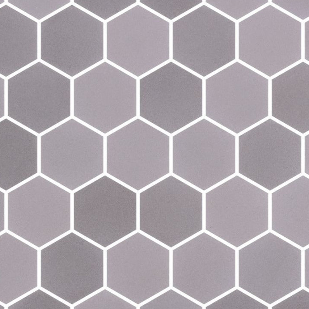 Stonecraft XL Light Brun 11.25x11.25 Glass Hexagon Mosaic Tile installed close-up