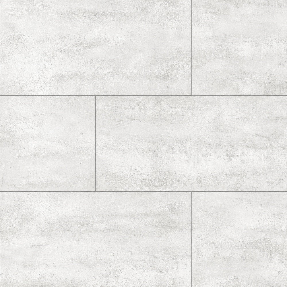 Strato Blanco 12x24 R Porcelain Tile large-format installed close-up