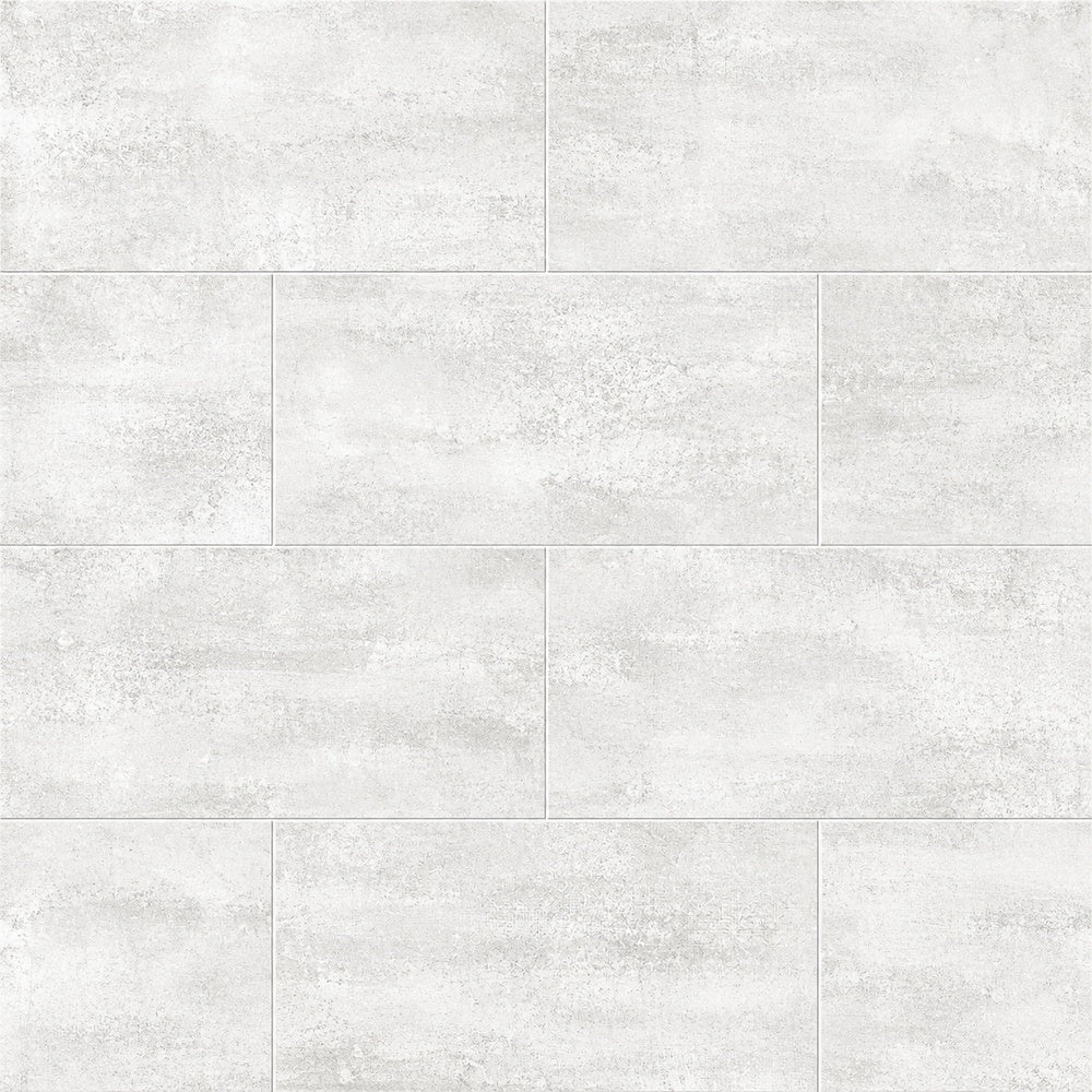 Strato Blanco 12x24 R Porcelain Tile installed tile close-up