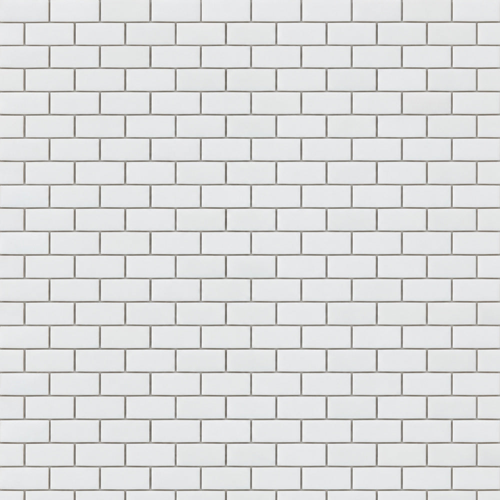 Thassos White small brick mosaic close-up