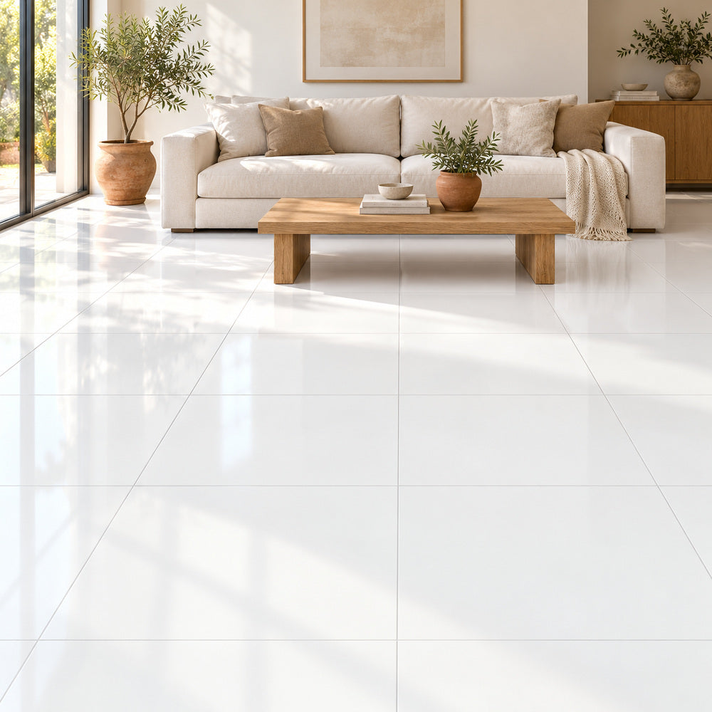 Thassos White (Greek) 24X24 Polished/Honed Marble Tile room scene