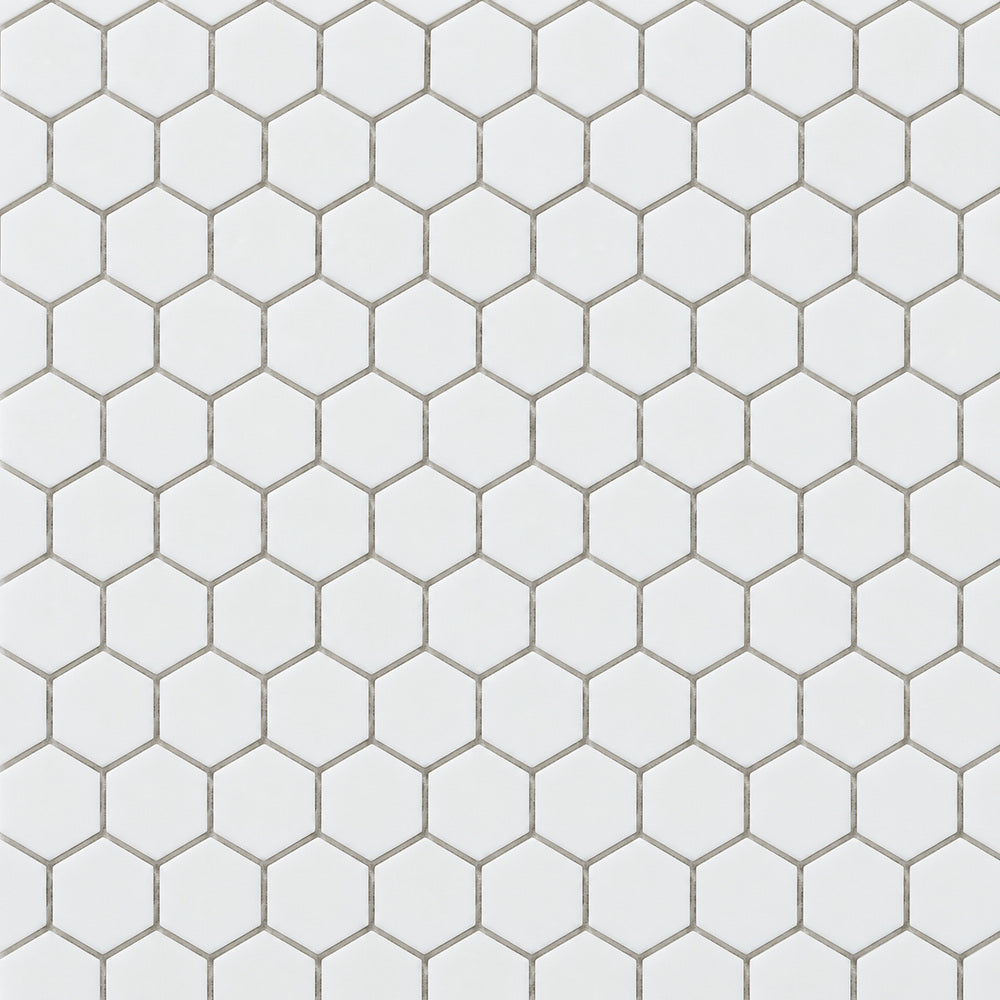 Thassos White Hexagon 1" Polished/Honed Marble Mosaic Tile close-up