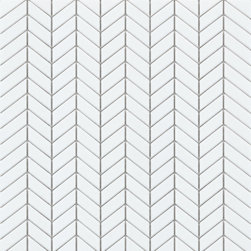 Thassos White Mini Chevron 12x12 Polished/Honed Mosaic Tile close-up