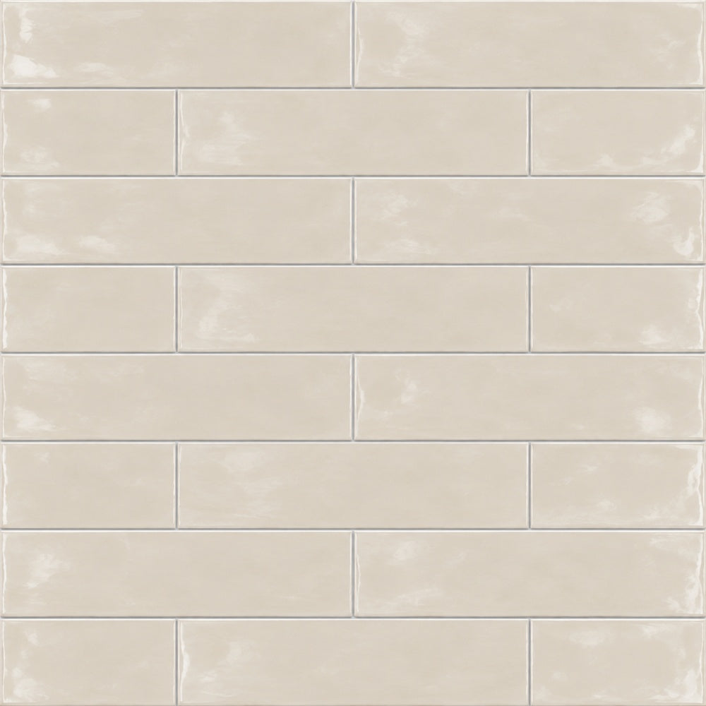 Thebes Beis 3x12 Ceramic Tile Glossy installed tile close-up