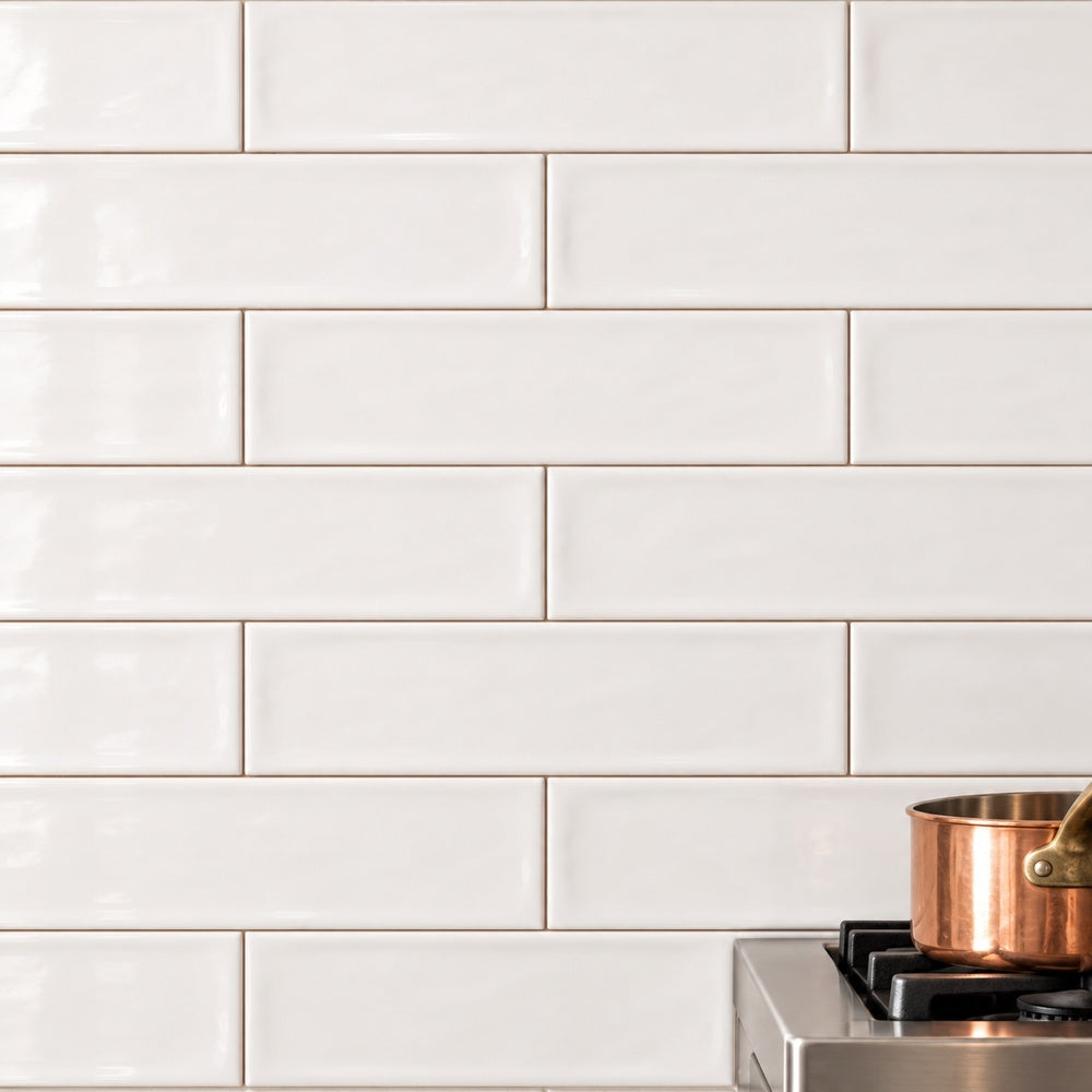 Chanelle Star White 3x12 Glossy Ceramic Tile — generated wall installation scene