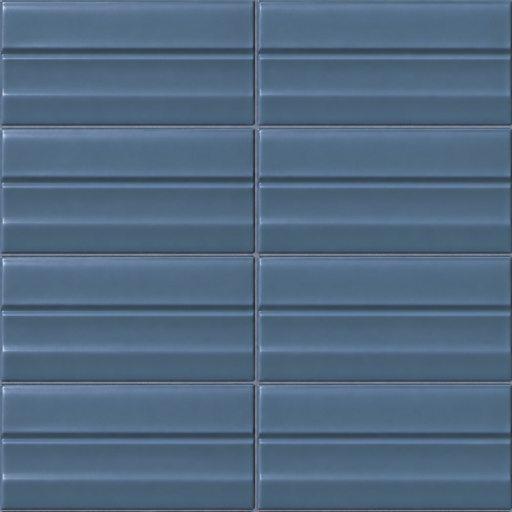 Milare Scala Blu 4.5x9 Porcelain Tile installed close-up