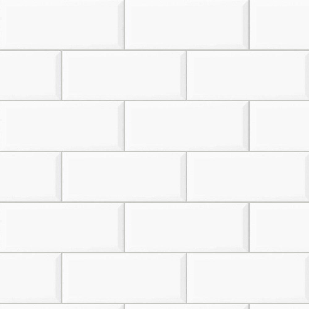 Timeless Ice White 4x10 Beveled Ceramic Tile Glossy close-up