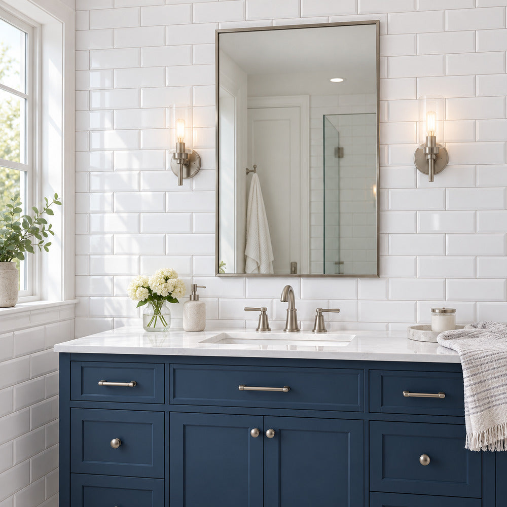 timeless ice white 4x10 beveled ceramic tile glossy room2