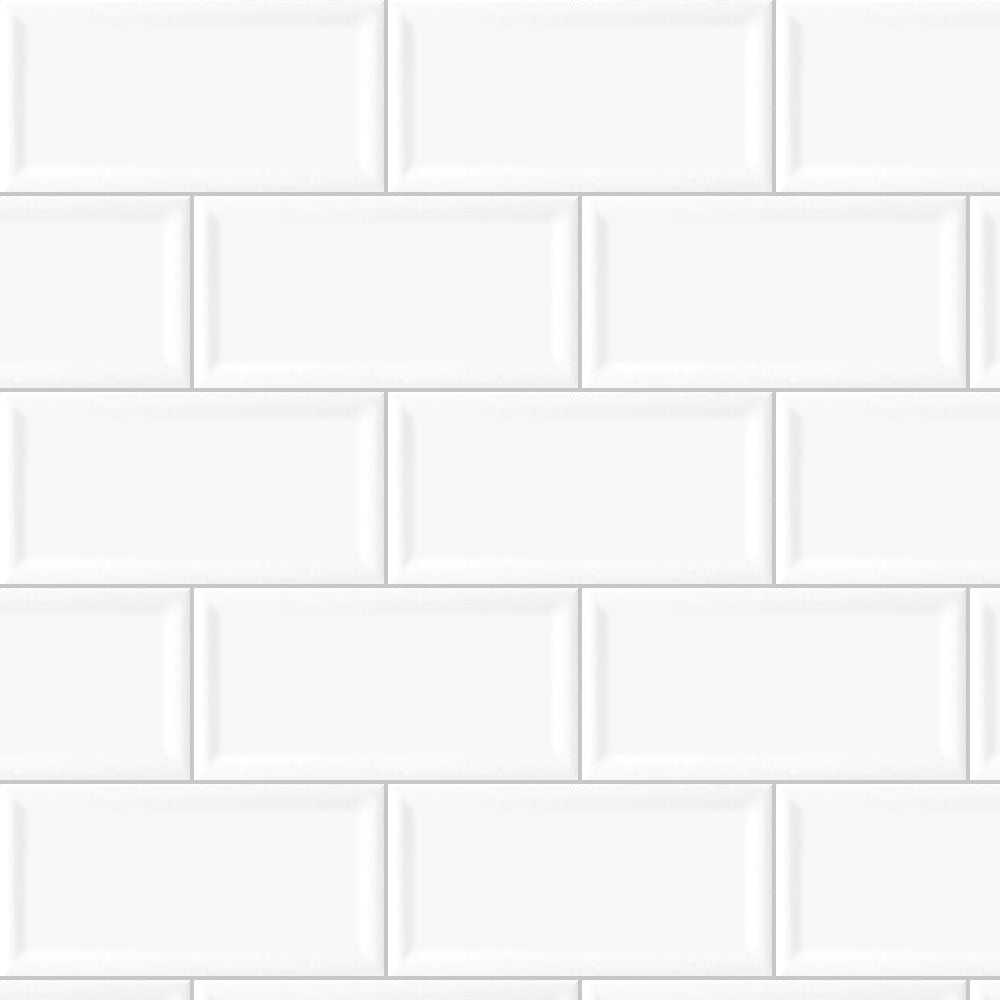 Timeless Ice White Reversed Beveled 3x6 Ceramic Tile close-up