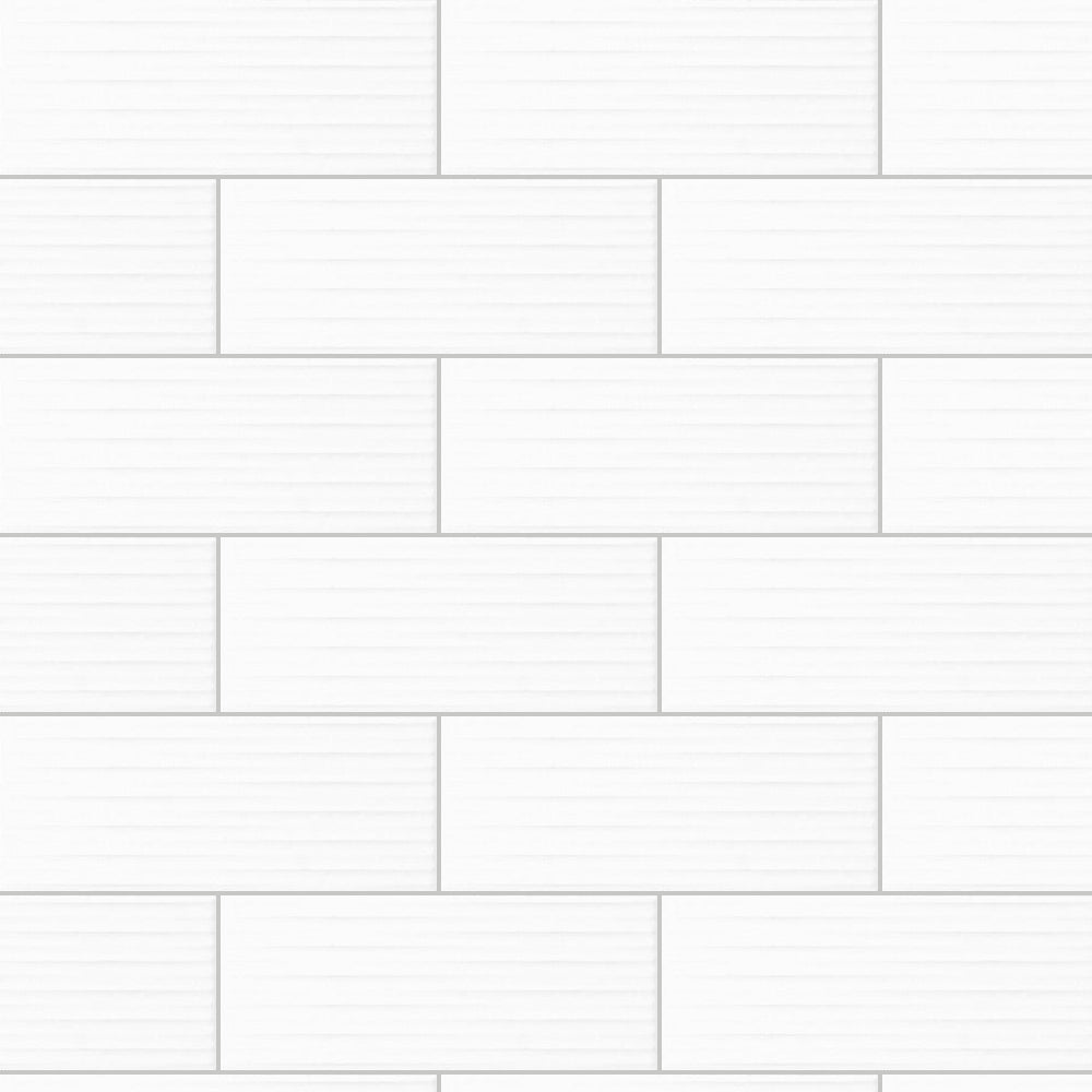 Timeless Ice White Wavy 4x10 Ceramic Tile close-up