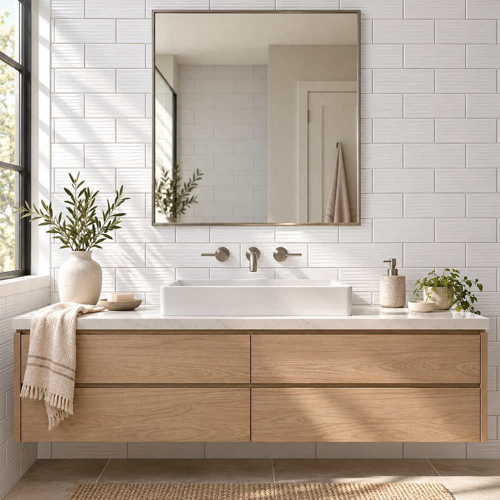 timeless ice white wavy 4x10 ceramic tile room1