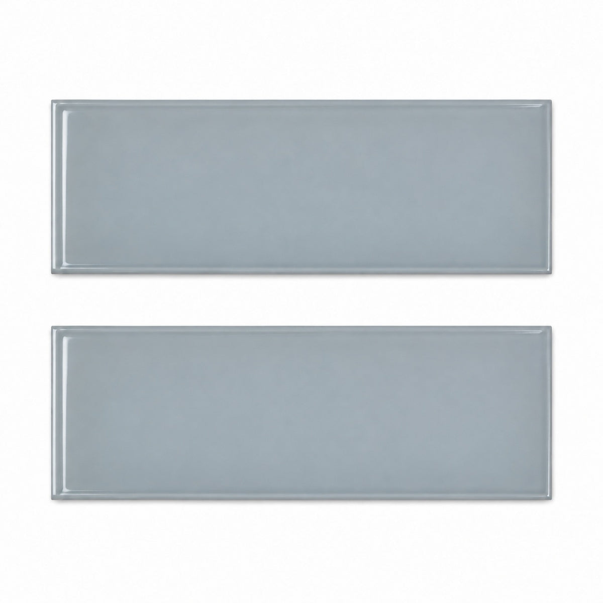 Timeless Mist 4x12 glossy ceramic tile — studio product visualization