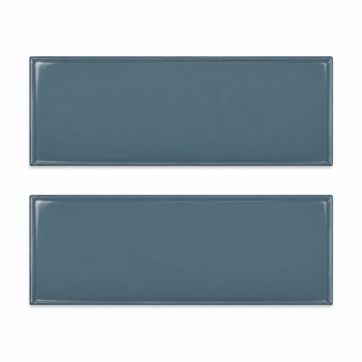 Timeless Petrol 4x12 glossy ceramic tile — studio product visualization