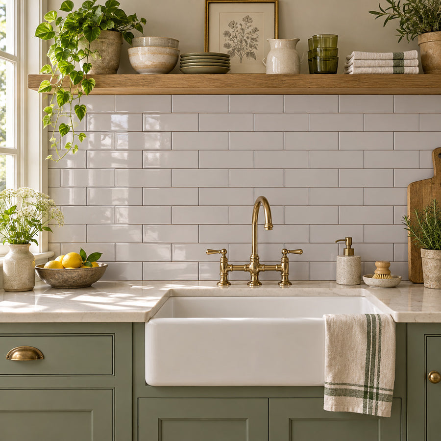 Timeless Soft Gray 2x8 Ceramic Tile Glossy
