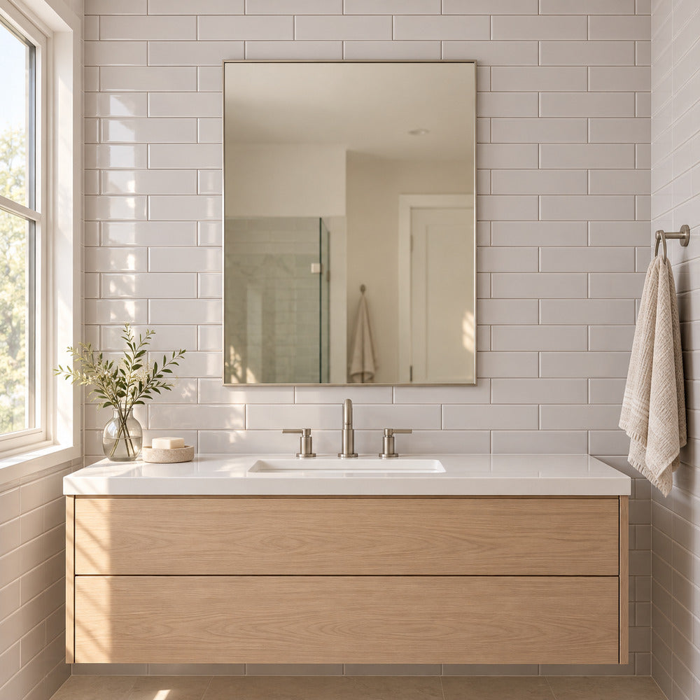 timeless soft gray 2x8 ceramic tile glossy room2