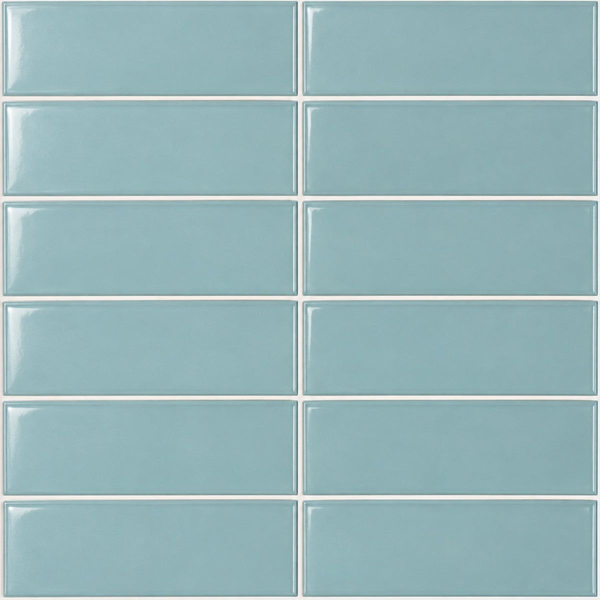 Timeless Teal 4x12 Bright Ceramic Tile — close-up visualization