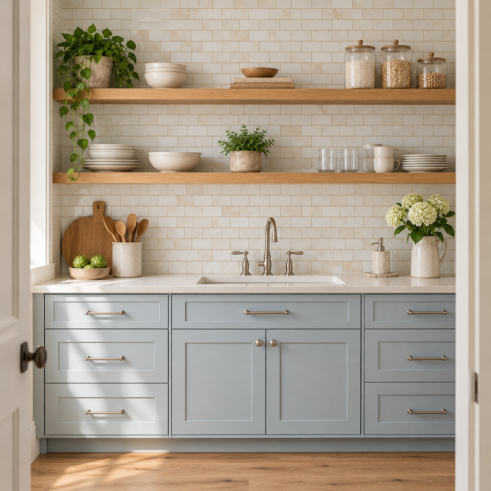 Vanilla Onyx Cross Cut 2x4 Brick Mosaic Tile Polished — generated room installation scene
