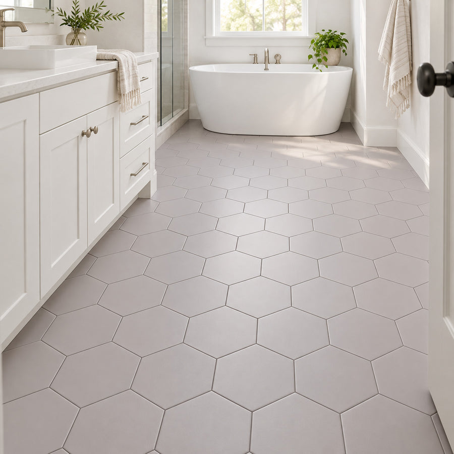 Venice Acero 5x6 Hexagon Matte Porcelain Tile