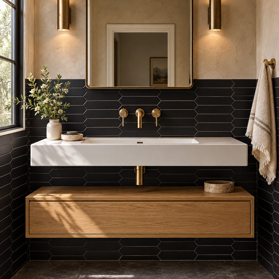 Venice Black Picket 2x10 Ceramic Tile