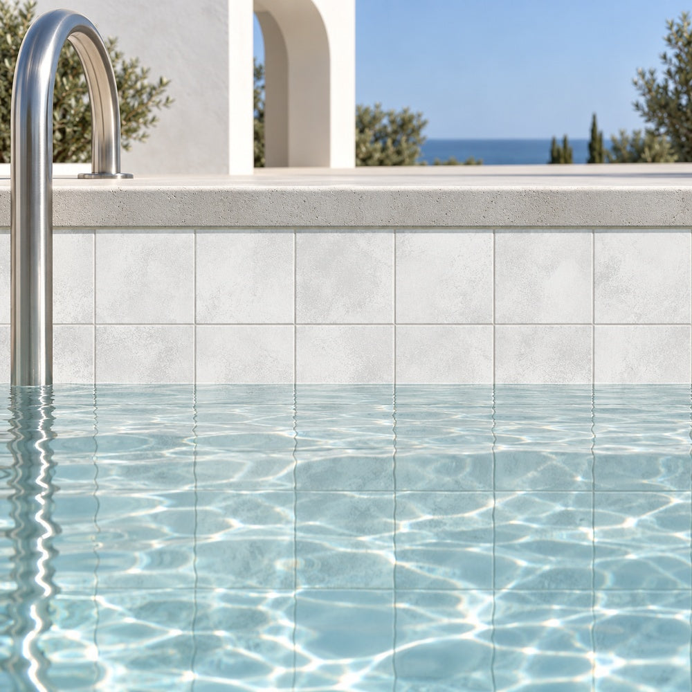 Verde Terra Frost 6x6 Matte swimming pool installation scene
