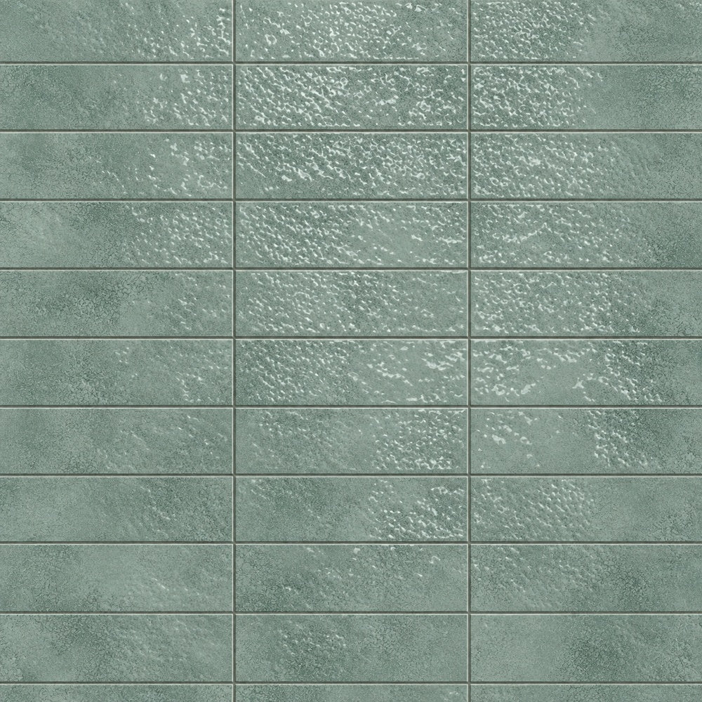 Verde Terra Teal 2.5x9 Bright installed close-up