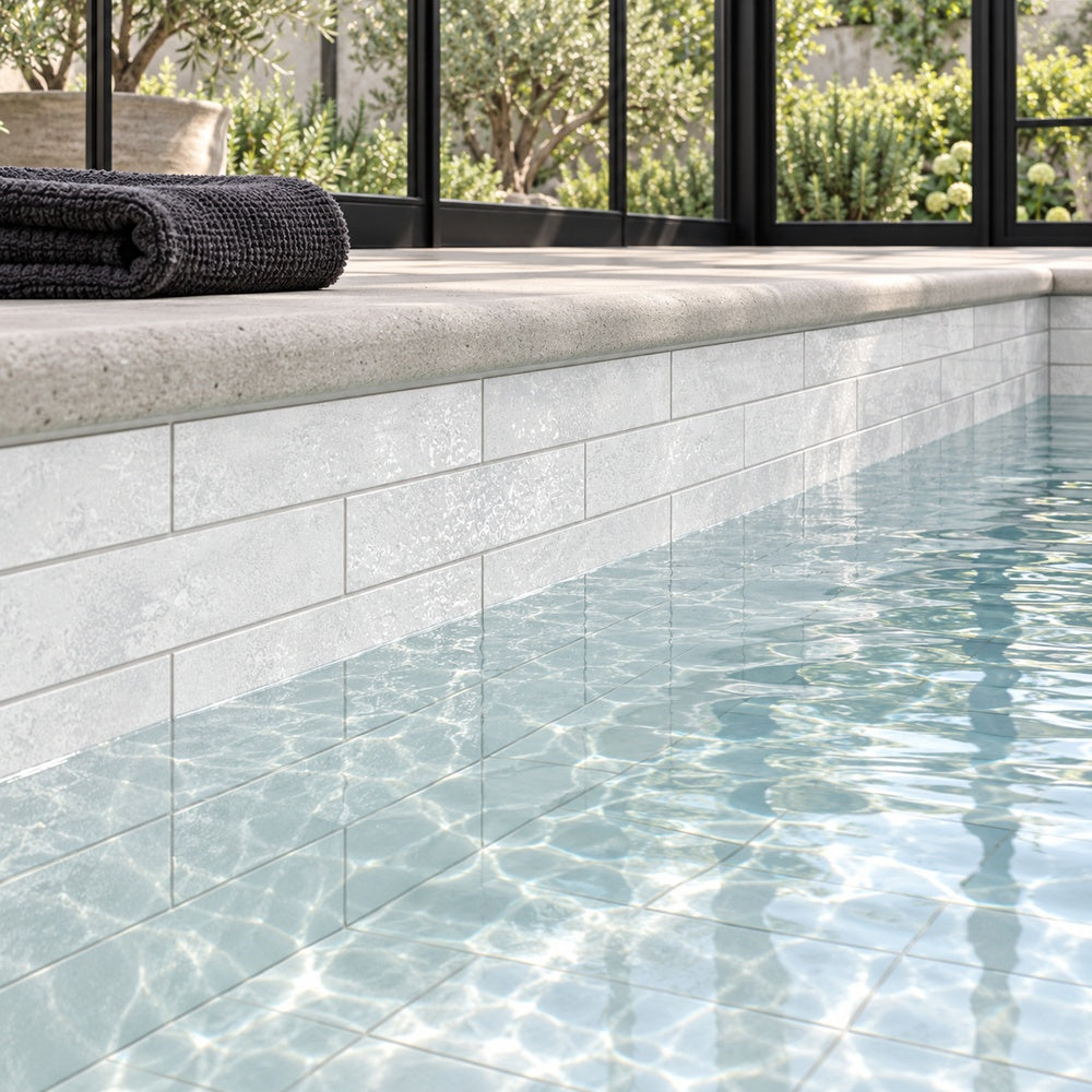 Verde Terra Frost 2.5x9 Bright conservatory swimming pool scene