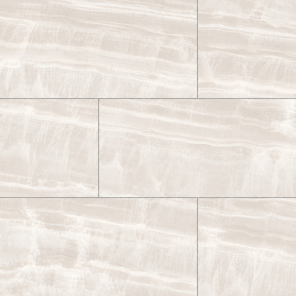 Vesper White PO 24x48 R Porcelain Tile large-format installed close-up