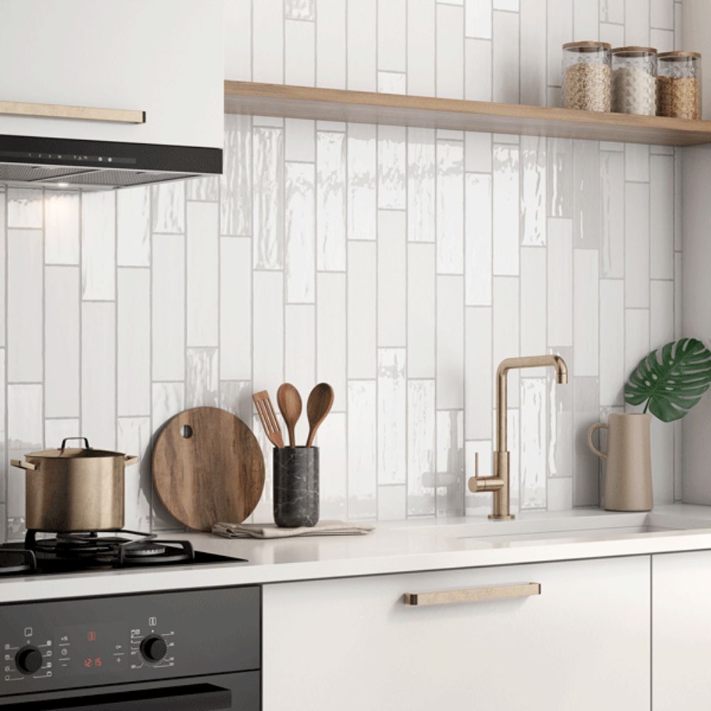 Thebes White Ice 3x12 Ceramic Tile Glossy