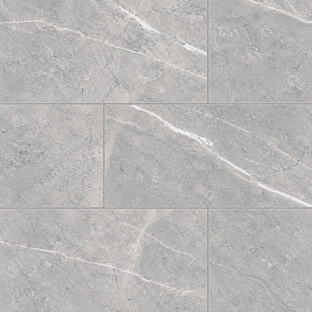 Willow Silver PO 12x24 R Porcelain Tile large-format installed close-up