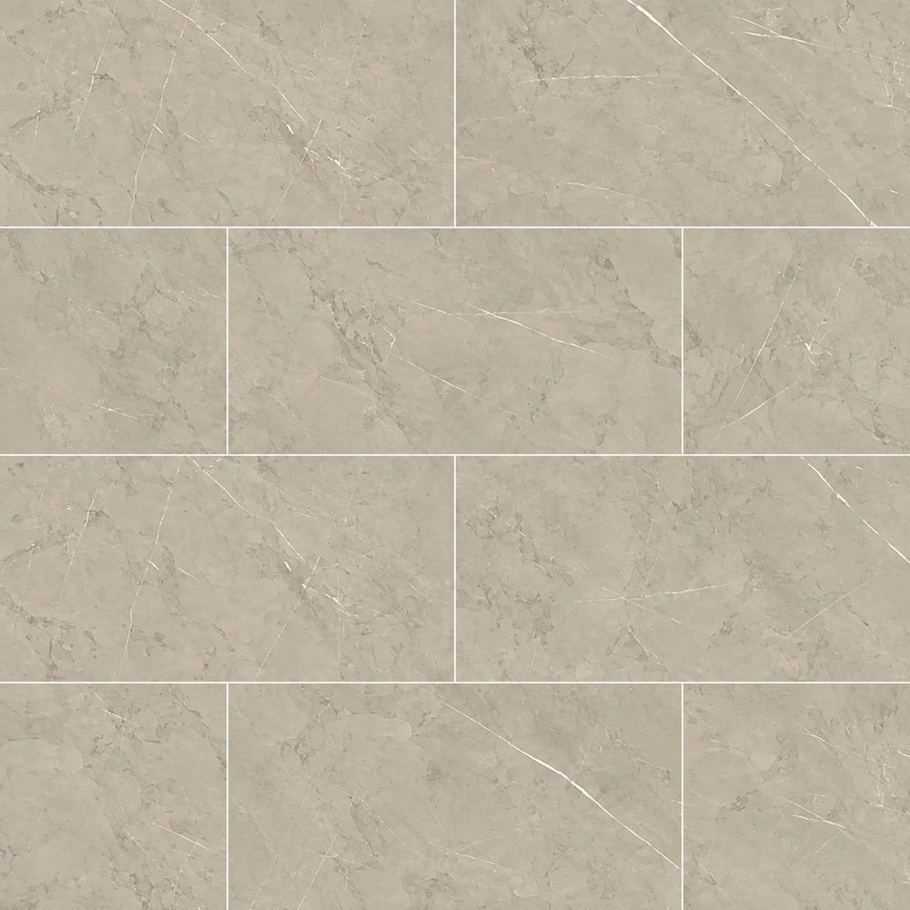 Willow Silver UP 12x24 R Porcelain Tile installed tile close-up